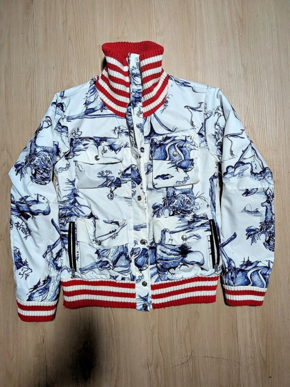 Rossignol Men's Printed Performance Jacket in White & Blue